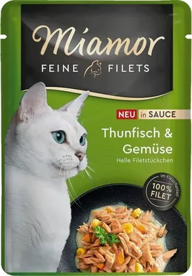 Produktbild von MIAMOR Fine Filets Tuna with vegetables in sauce - nassfutter für Katzen - 100g