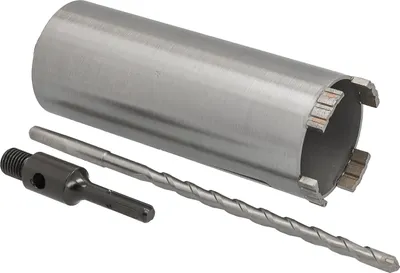 Produktbild von Diamantbohrkrone Ø 72 mm Nutzlänge 180 mm mit SDS+-Aufnahme 100 mm und Zentrierbohrer 240 mm Segmenthöhe 10 mm Diamant Bohrkrone Trockenbohrkrone Kernbohrer Betonbohrkrone Kernbohrkrone BTEC
