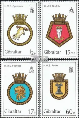 Produktbild von Briefmarken Gibraltar 1982 Mi 447-450 (kompl.Ausg.) postfrisch Schiffswappen