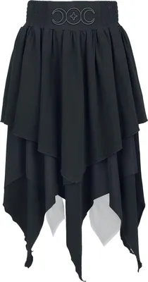 Produktbild von Gothicana by EMP Damen schwarzer Jerseyrock mit Stickerei S