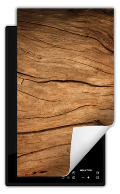 Produktbild von DarHaus Herdabdeckplatte 1 teilig 30x52 cm Anti Rutsch Matte Aufrollbar, Holz - natürlich