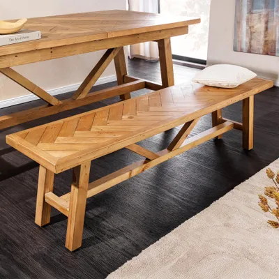 Produktbild von riess-ambiente Sitzbank MOSAIK 200cm natur recyceltes Pinienholz massiv