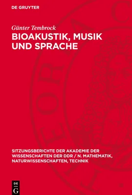 Produktbild von Bioakustik, Musik und Sprache