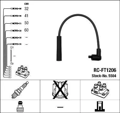 Produktbild von NGK 5504 Zündkabelsatz Zündleitungssatz für FIAT Uno Schrägheck (146)