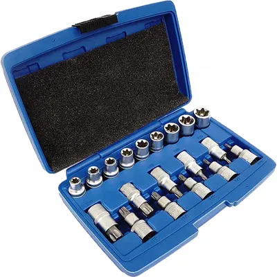 Obrázok produktu pre Sada nástrčných hlavíc torx 19el./striebro