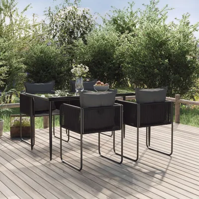 Produktbild von The Living Store 5-tlg. Garten-Essgruppe Schwarz