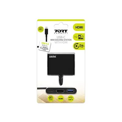 Zdjęcie produktu dla Port DOCKING MINI TYPE C HDMI + USB3 + USB-C PD