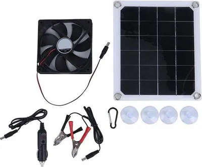 Obrázek produktu pro Ruční solární ventilátory s nabíjecí stanicí – snadná instalace – lehké – pro domácí použití – pro prostory s vysokými nároky na kvalitu.