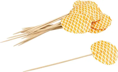 Produktbild von Fackelmann 31019 Partypicker / Spieß 19 cm, Fahne gelb, 15 Stk. im Beutel
