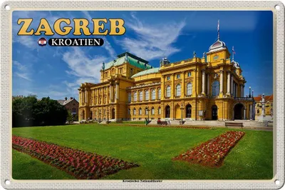 Produktbild von Blechschild Reise 30x20cm Zagreb Kroatien Nationaltheater