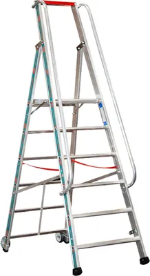 Produktbild von Euro-Profi Alu Podestleiter mit großem Standpodest Mod. S326 - Stufenanzahl: 6, Länge: 2,50 m