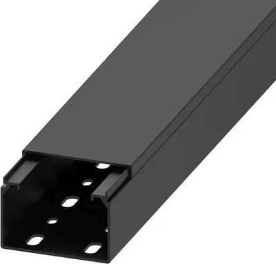 Obrázek produktu pro Kabelový žlab 40 × 60 mm, PVC, černý, 1 ks