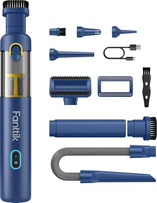 Produktbild von Kabelloser Mini Autostaubsauger 4-in-1, 19000Pa starke Saugleistung, 45AW Handstaubsauger mit Luftgebläse & Pumpe, HEPA Filter, USB-C, 10 Zubehör