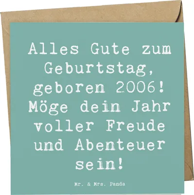 Produktbild von Mr. & Mrs. Panda Grußkarte Spruch 2006 Geburtstag - Meeresbrise - Geschenk, Happy Birthday, Besondere Geburtstagsgeschenke, Glückwunschkarte, anlasskarte, Alles gut zum