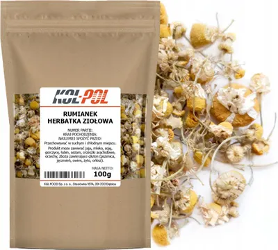 Zdjęcie produktu dla RUMIANEK HERBATA ZIOŁOWA 100g Koszyczek rumianku kwiat naturalny Kol-Pol