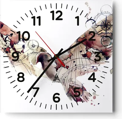 Produktbild von Wanduhr - Quadrat - Glasuhr - Vogel Abstraktion - 40x40cm - Schleichendes Uhrwerk - Lautlos - zum Aufhängen bereit - Dekoration Modern - Wanddekoration aus Glas - C4AC40x40-4109