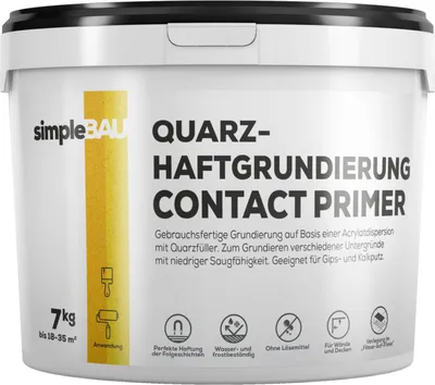 Produktbild von SimpleBau CONTACT PRIMER Gebrauchsfertige Grundierung unter Putz für den Innen- und Außenbereich auf schwierigen Untergründen, 7kg