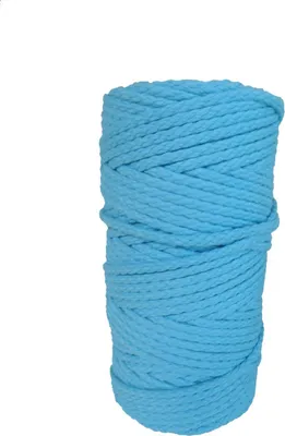 Produktbild von DekoArt Makrameegarn Baumwolle 4 mm 100 m türkis Bastelgarn