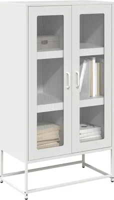 Obrázek produktu pro vidaXL Vysoká deska bílá 68x39x123 cm Ocel