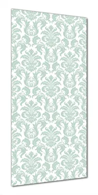 Produktbild von Wallario selbstklebende Duschrückwand 70 x 190 cm mit Motiv Königliche Schnörkelei in weiß und grün - Wandverkleidung mit Hochglanzlaminat in Glasoptik