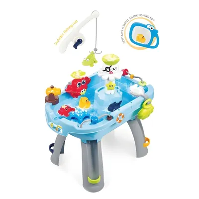 Produktbild von Kadii Wasserspieltisch für Kinder, Spieltisch mit Angelfunktion und Wasserspielzeug, Interaktiver Spieltisch mit Meerestieren, Garten Wasserspielzeug
