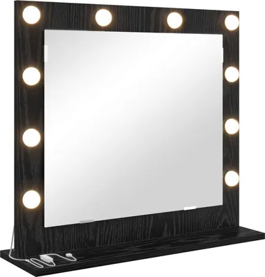 Produktbild von vidaXL Waschtischspiegel Schwarz Eichen-Optik 60 x 55 x 18 cm