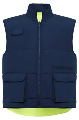 Image de Roly Workwear - Gilet « Persei » Vêtements haute visibilité pour hommes LT5903 (4XL) (bleu marine/jaune fluo)