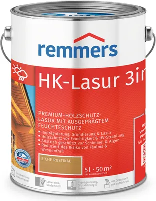 Produktbild von Remmers HK-Lasur 3in1 eiche rustikal (RC-360) 5 l, Holzlasur aussen
