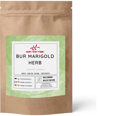 Produktbild von Herbs from Poland Dreiteiliger Zweizahn – Hautpflegend, entzündungshemmend & stoffwechselanregend, 100% Natürlich – 1000g