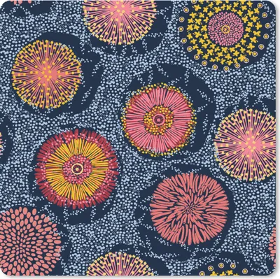 Produktbild von MuchoWow® Mauspad Mousepad Blumen - Muster - Vintage 20x20 cm - Mousepads - Maus Mat - Pad - Mausunterlage - Desk Mat - Bureauartikeln