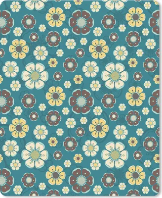 Produktbild von MuchoWow® Mauspad Mousepad Retro - Blumen - Muster - Blau 19x23 cm - Mousepads - Maus Mat - Pad - Mausunterlage - Mauspads - Spielen