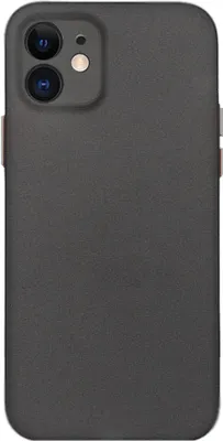 The back of a black iPhone 12 Mini case is shown.