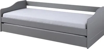 Produktbild von Malsu Bett 90x200 cm mit 1 Ausziehbett, grau.