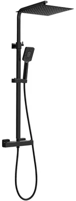Produktbild von Duschsystem Thermostat Schwarz 30x30cm Regendusche Quadrat Edelstahl