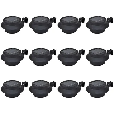 Produktbild von Solar-Außenleuchten für Zaun 12 Stk. LED Schwarz