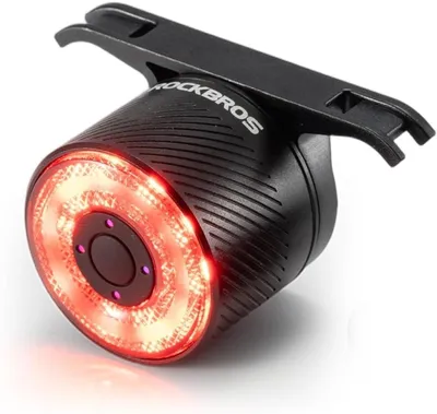 Zdjęcie produktu dla Inteligentne oświetlenie rowerowe, tylne światło, LED, zasilanie USB, możliwość ładowania, wodoodporne, IPX6, 5 trybów, tylne światło, kolorowe, 7 kolorów, do rowerów