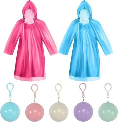Produktbild von Famanu Regenponcho Set 5 Stück - Transparent, Wasserdicht