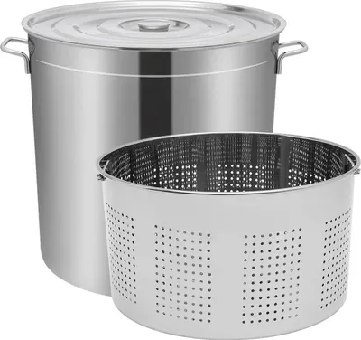Obrázek produktu pro Hrnec na polévku 100 l – nerezový hrnec – s víkem – s košíkem