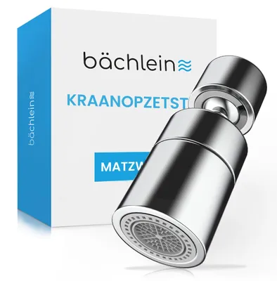 Productafbeelding van Chromen kraanuitloop met twee straalpatronen - Draaibare luchtspuit voor keukenmengkranen