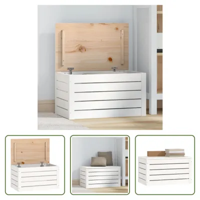 Obrázek produktu pro The Living Store Komoda bílá 59,5x36,5x33 cm z masivního borovicového dřeva