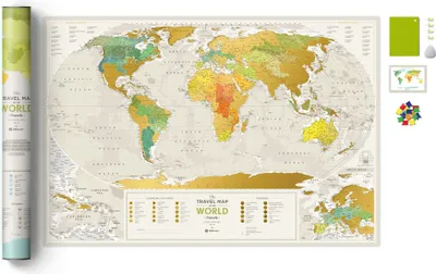 Obrázok produktu pre Stieracia mapa sveta cestovná mapa geografia sveta