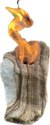 Produktbild von Steinfackel aus Naturstein, Fackel, Feuerschale für Garten, Terrasse & Balkon, Tischkamin inkl. Brennkammer
