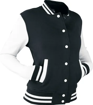 Productafbeelding van Urban Classics dames collegejack met kleuraccenten, kleur: zwart/wit, maat: S