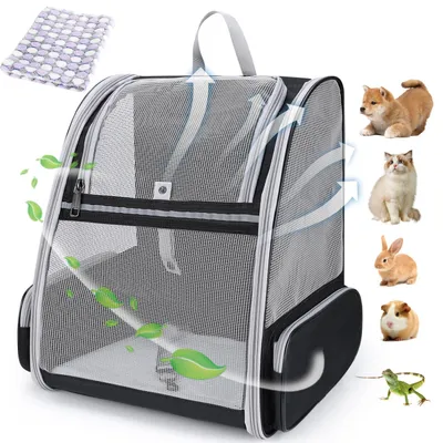 Image de Sac à dos pour animaux de compagnie Lollimeow, adapté aux chiens et aux chats, y compris les chiots, avec une ventilation en mesh