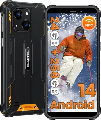 Produktbild von OUKITEL WP32 PRO Android 14 Outdoor Smartphone, 24GB+256GB Handy Ohne Vertrag, 6300mAh, 6.0” HD, IP68 Wasserdicht Handy, Dual 4G SIM/NFC/OTG - Orange
