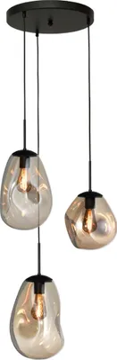 Produktbild von masterlight Pendelleuchte Lava 3-flammig Glas Gold 40x40cm