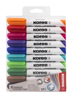 Produktbild von Kores M20801, 10 Stück(e), Schwarz, Blau, Braun, Grün, Hellgrün, Orange, Pink, Rot, Türkis, Violett, Meißel, Mehrfarbig, Rund, 5 mm