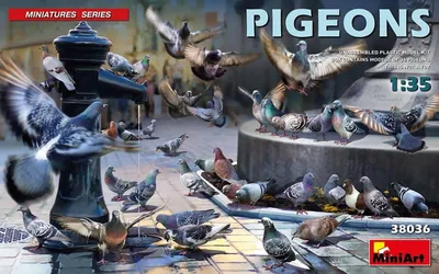 Imagen del producto de MiniArt, figuras a escala 1:35, palomas (36), modelo de plástico