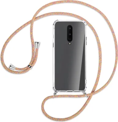 Produktbild von Handykette Backcover-Schutzhülle mit Band (Metall silberfarben) für OnePlus 8 - Rainbow