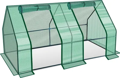 Obrázek produktu pro Jayseuw mini skleník 180x90x90cm fóliový skleník pro venkovní použití Skleník se zipem a 2 okny Síťovaná fólie Zelená